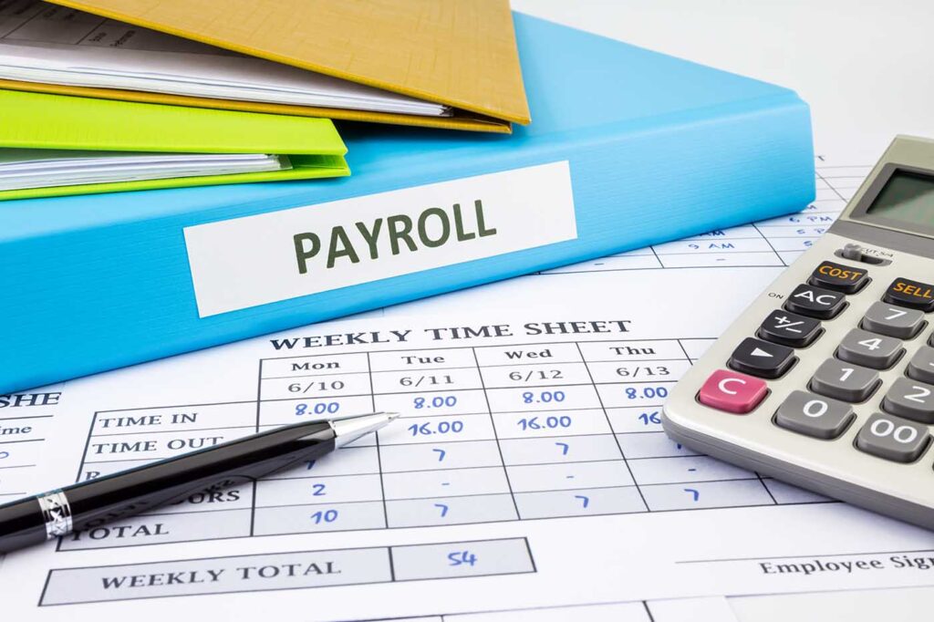 Payroll,Word,On,Blue,Binder,Place,On,Weekly,Time,Sheet